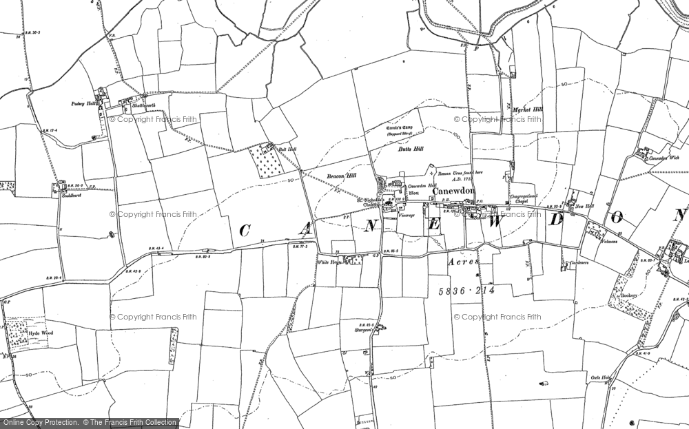 Old Map of Historic Map covering Bridgemarsh Island in 1895