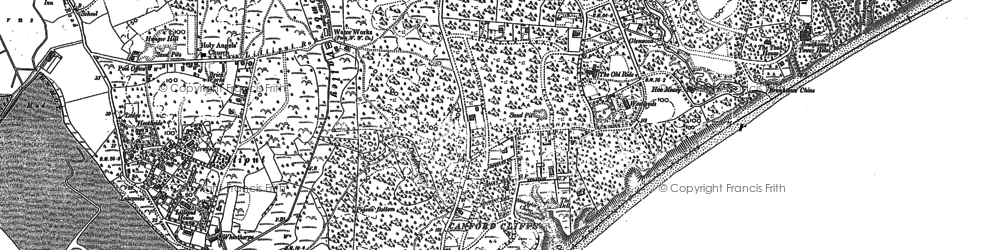 Old map of Canford Cliffs in 1889