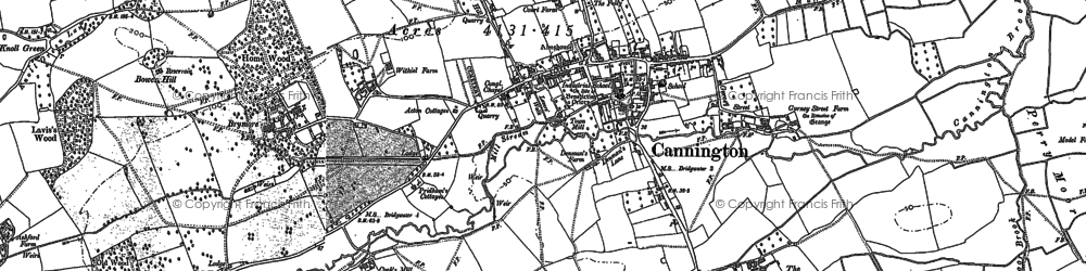 Old map of Bradley Green in 1886