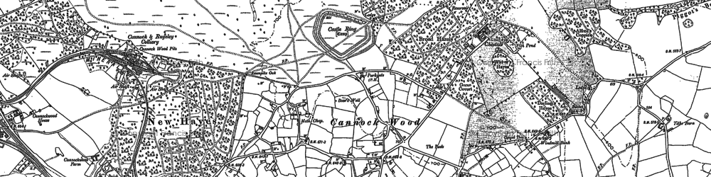 Old map of Cannock Wood in 1882