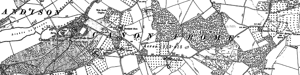 Old map of Canon Frome in 1886