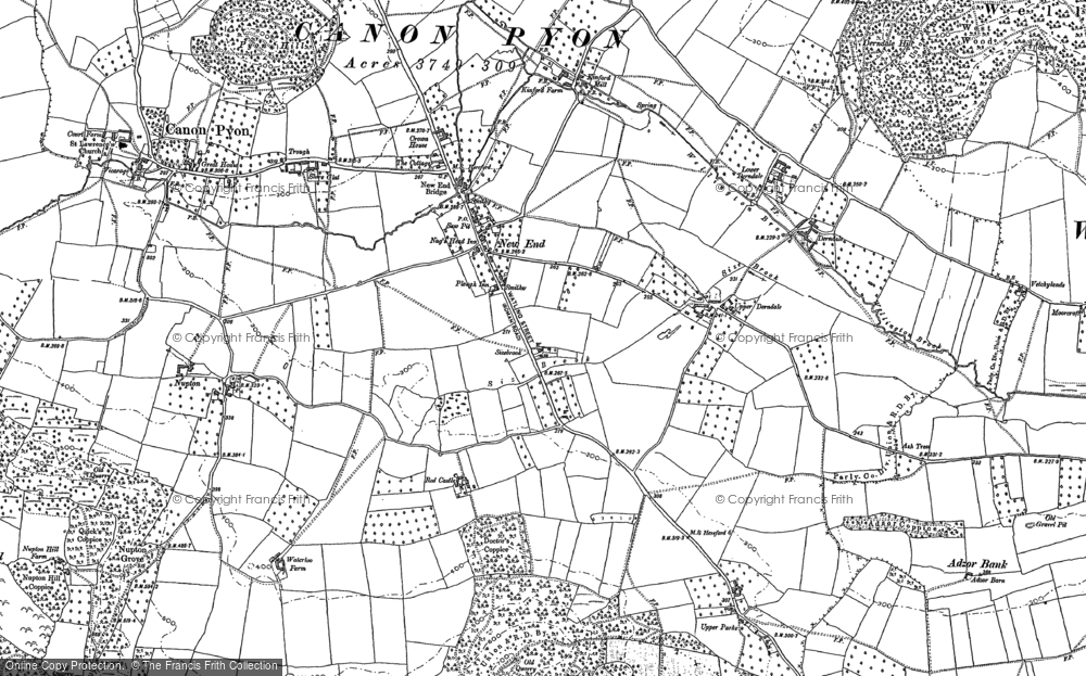 Old Map of Canon Pyon, 1886 in 1886