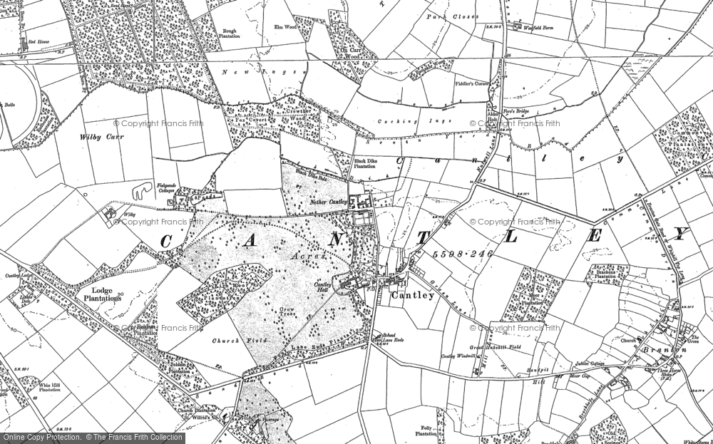 Old Map of Cantley, 1890 - 1901 in 1890