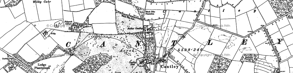 Old map of Cantley in 1890