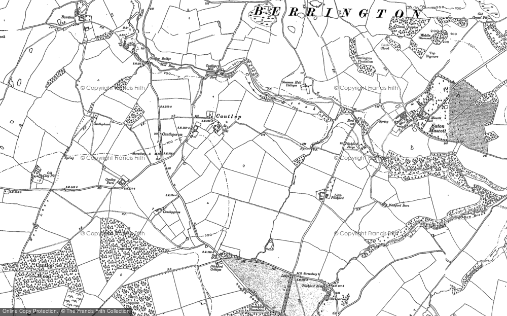 Old Map of Cantlop, 1881 - 1882 in 1881