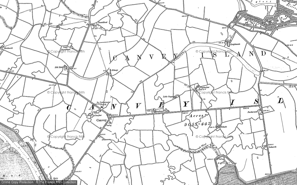 Old Map of Historic Map covering Leigh Beck in 1895