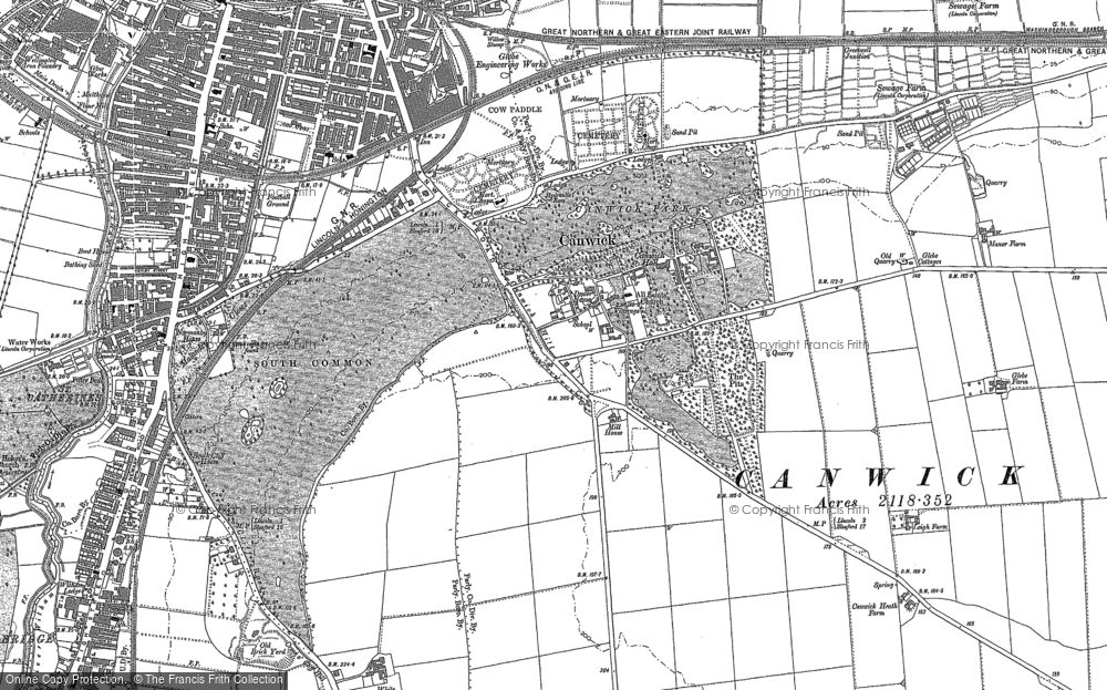 Old Map of Canwick, 1886 - 1887 in 1886