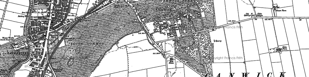 Old map of Canwick in 1886