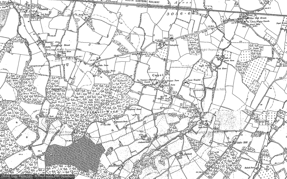 Old Map of Capel, 1895 in 1895