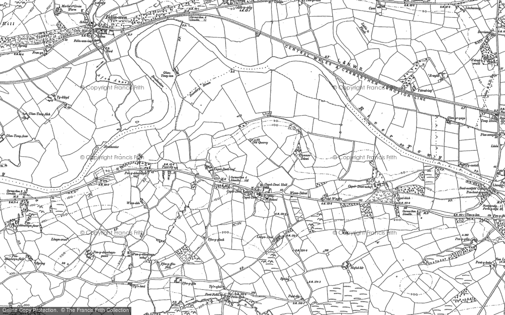 Old Map of Capel Dewi, 1886 - 1887 in 1886