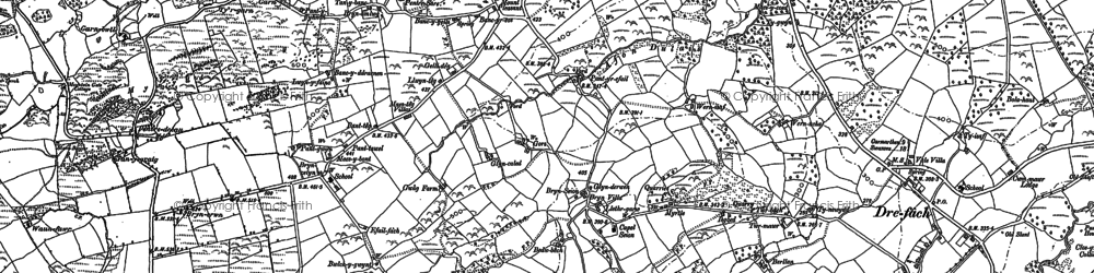 Old map of Capel Seion in 1887