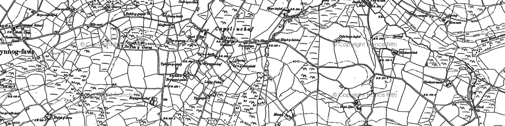 Old map of Brysgyni-uchaf in 1899