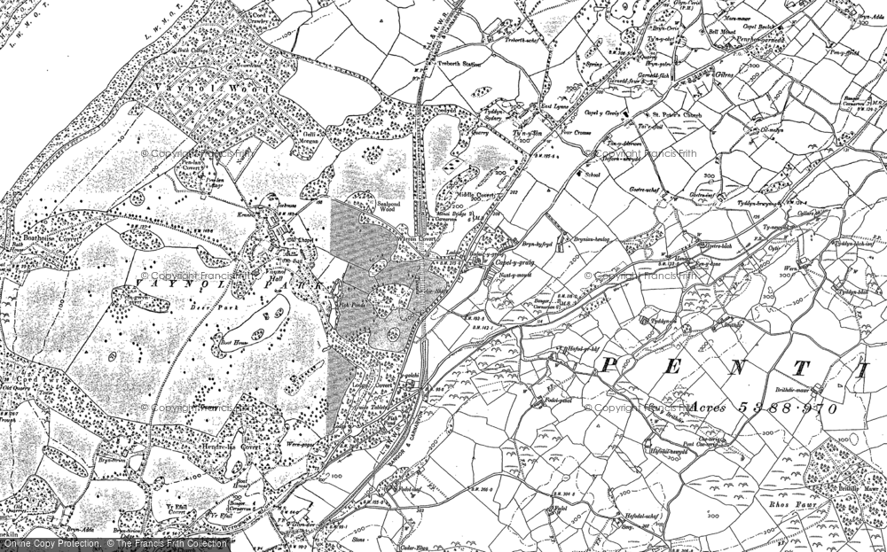 Old Map of Capel-y-graig, 1899 in 1899