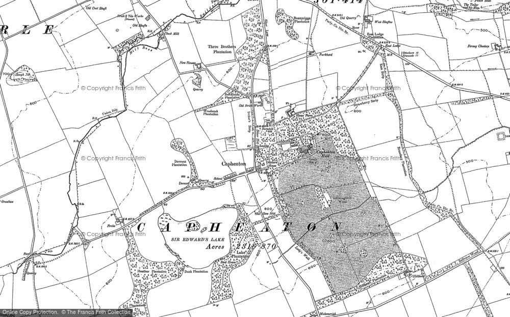 Old Map of Capheaton, 1895 in 1895