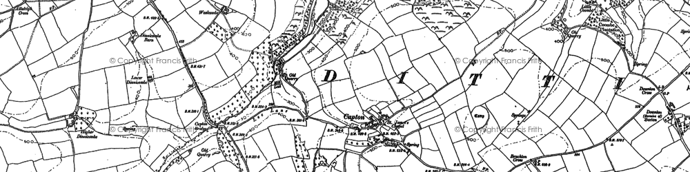 Old map of Capton in 1885