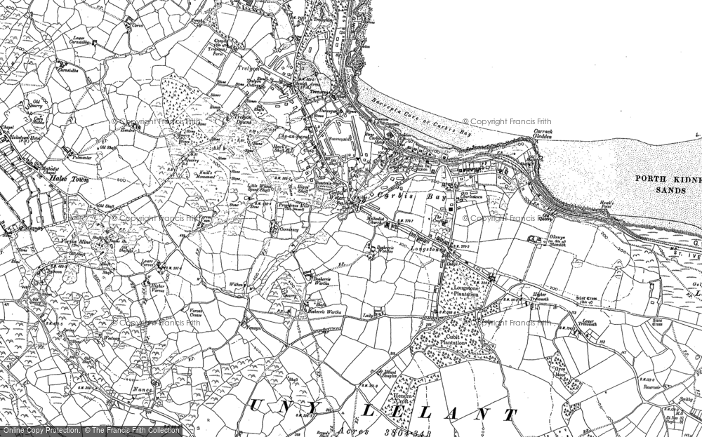 Old Map of Carbis Bay, 1877 - 1906 in 1877