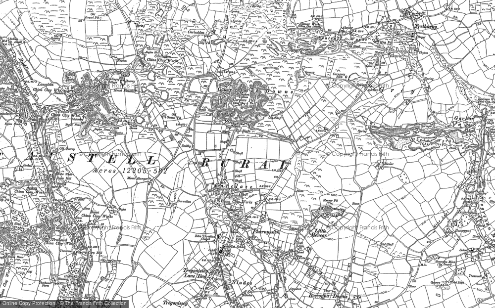 Old Map of Carclaze, 1881 - 1906 in 1881