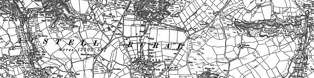 Old map of Carclaze in 1881
