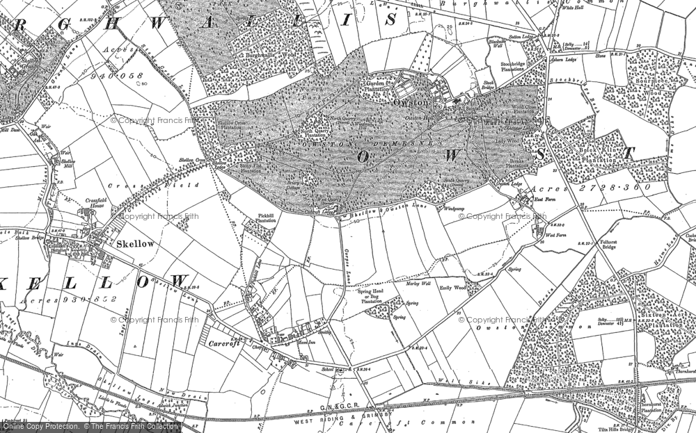 Old Map of Carcroft, 1891 in 1891