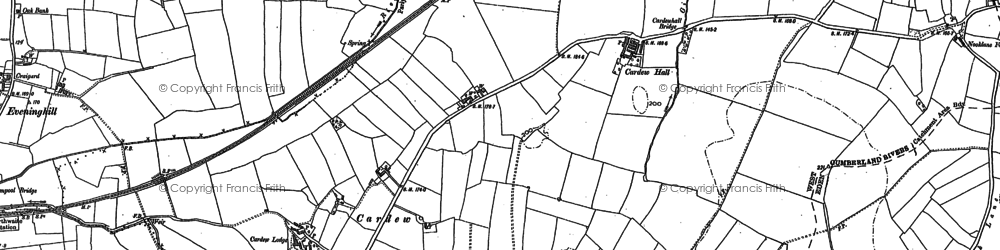 Old map of Cardew in 1899