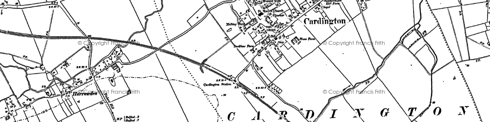 Old map of Cardington in 1882