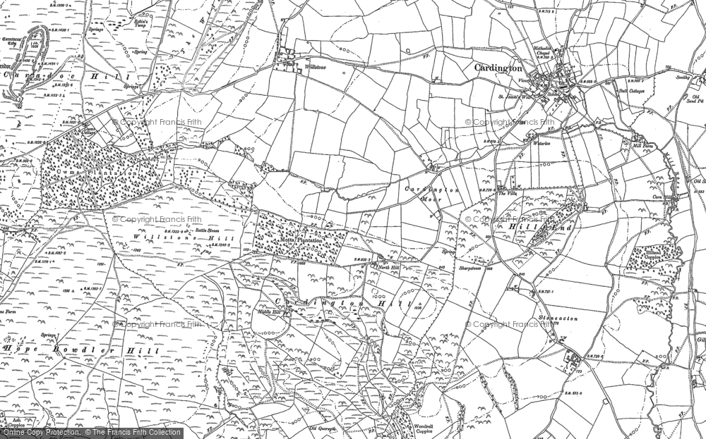 Old Map of Cardington Moor, 1882 in 1882