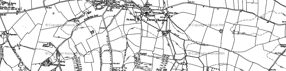 Old map of Carew Cheriton in 1906