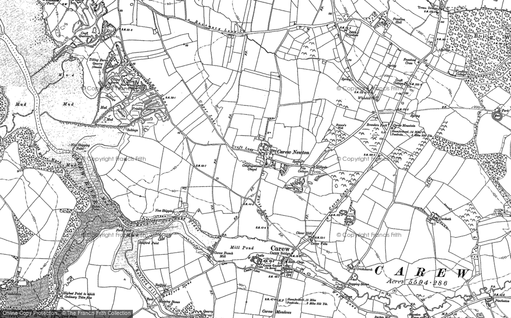 Old Map of Carew Newton, 1906 in 1906