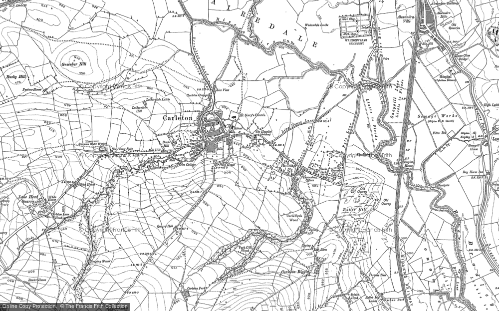 Old Map of Historic Map covering Butler Hill in 1893