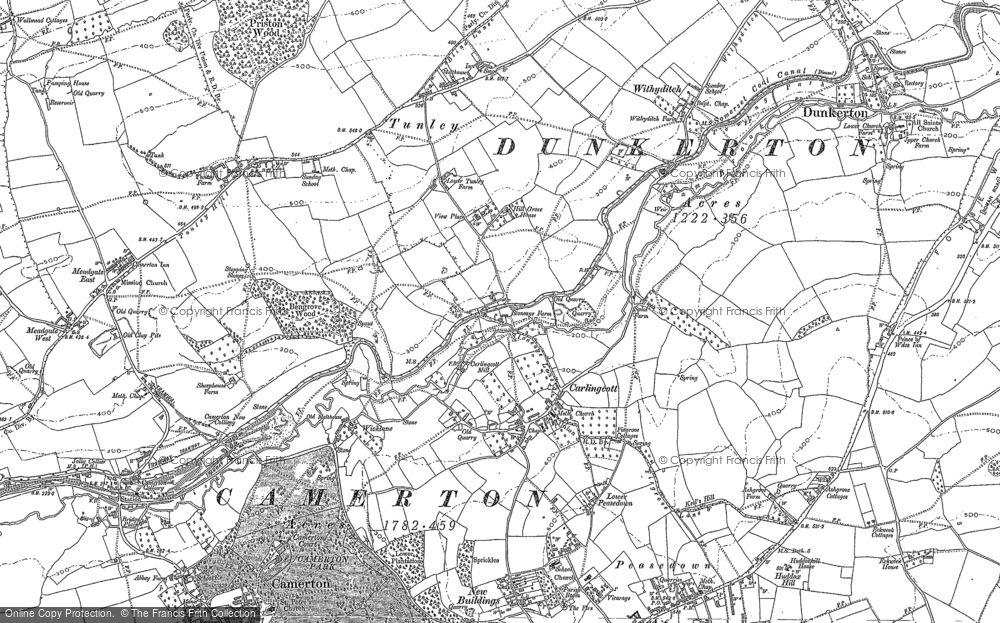 Old Map of Historic Map covering Wicklane in 1883