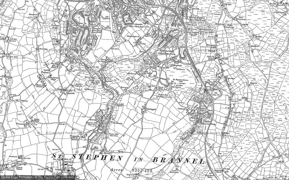 Old Map of Carloggas, 1879 in 1879