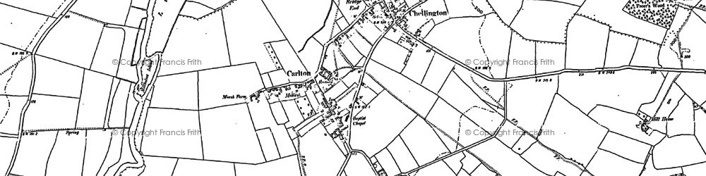 Old map of Chellington in 1882