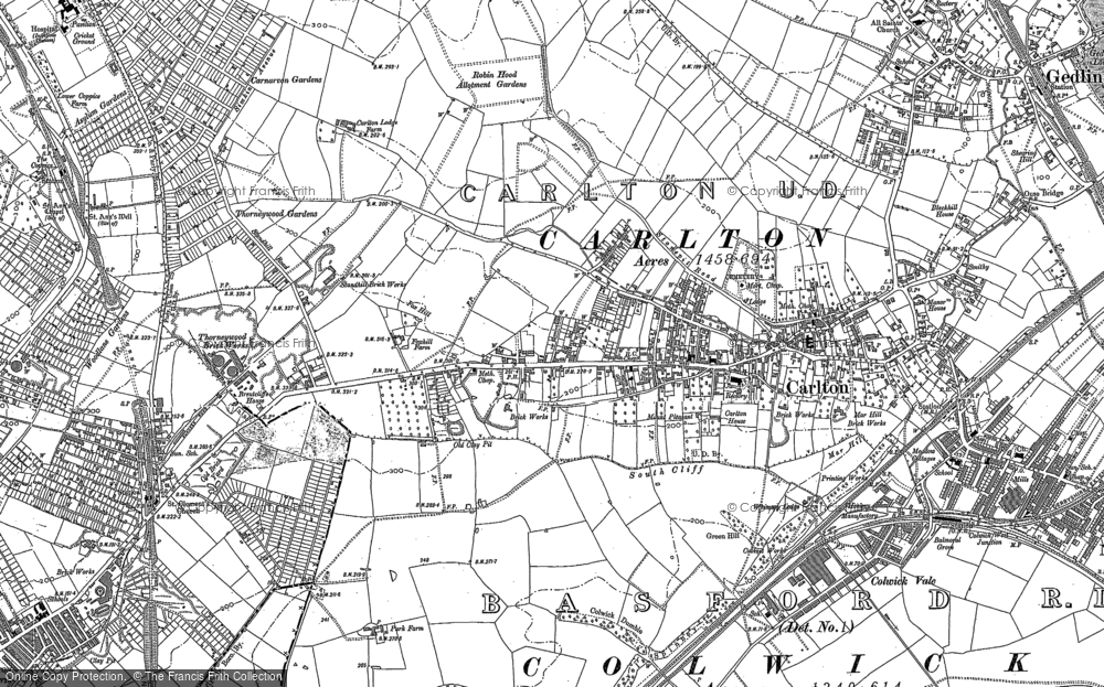 Old Map of Carlton, 1883 in 1883