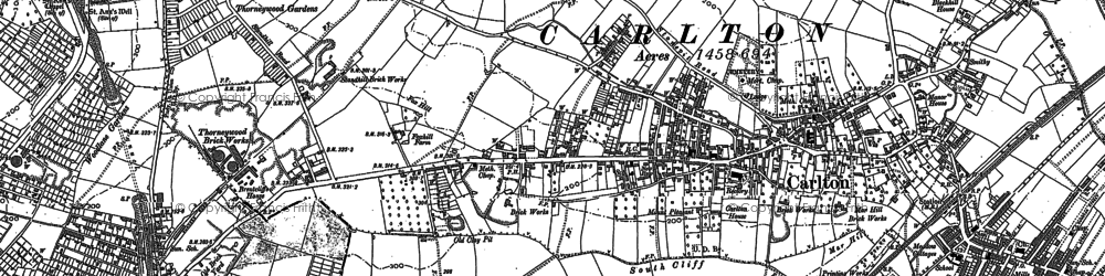 Old map of Carlton in 1883