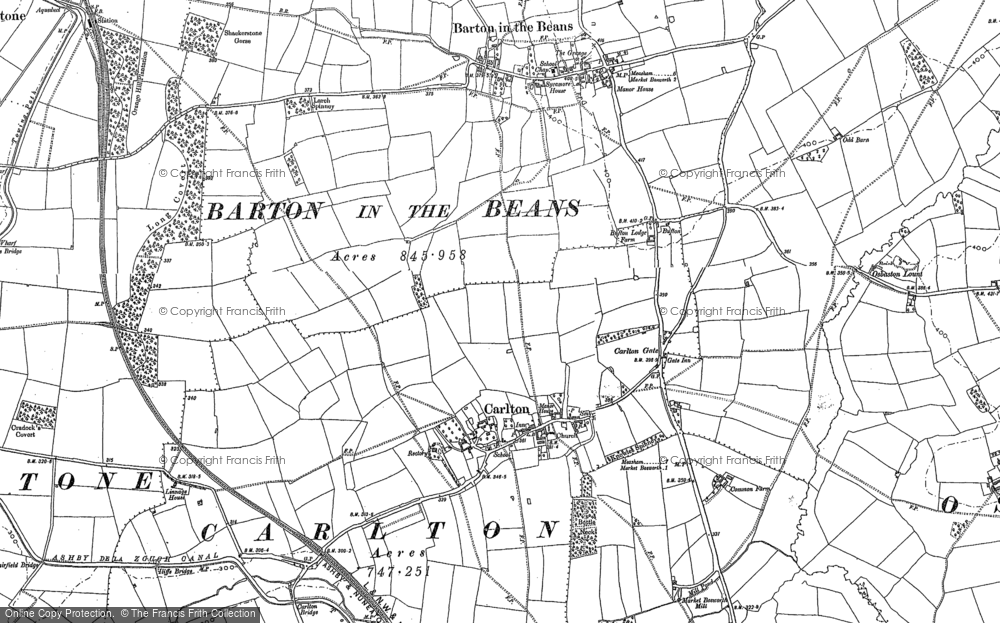 Old Map of Carlton, 1885 in 1885