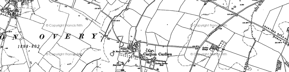Old map of Carlton Curlieu in 1885