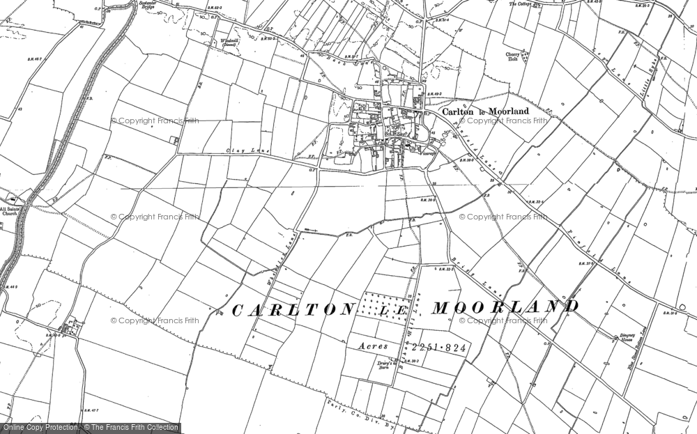 Old Map of Carlton-le-Moorland, 1886 - 1904 in 1886