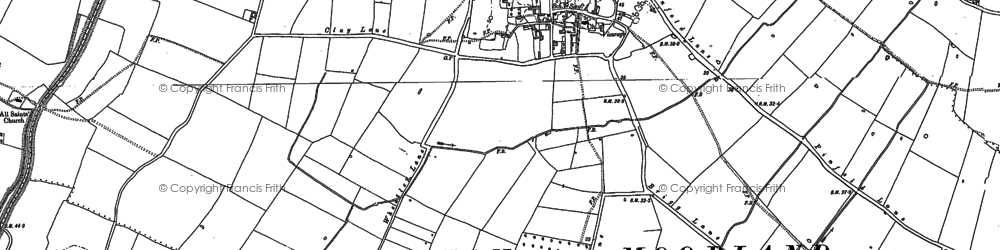 Old map of Carlton-le-Moorland in 1886