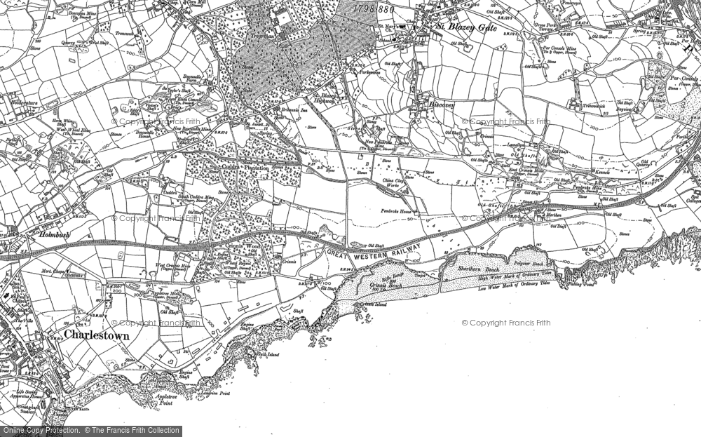 Old Map of Carlyon Bay, 1906 in 1906
