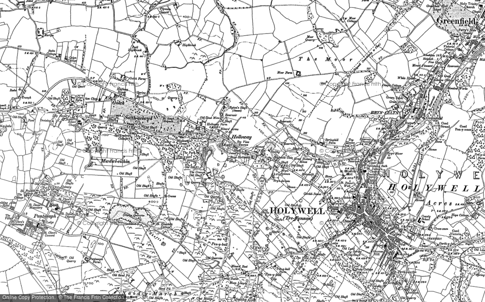 Old Map of Historic Map covering Golch in 1898