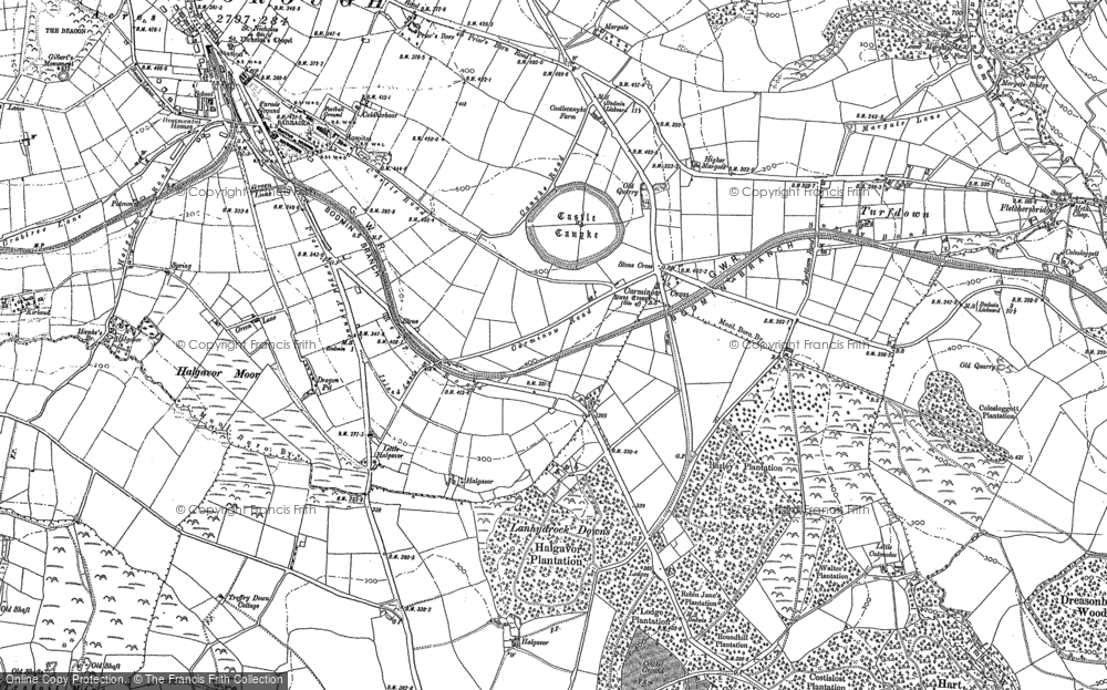 Old Map of Carminow Cross, 1881 in 1881