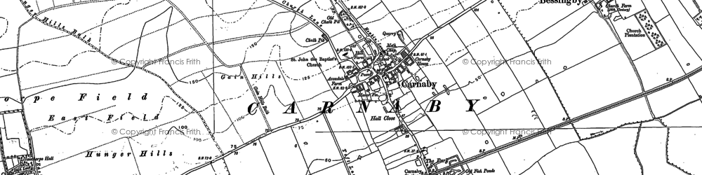 Old map of Carnaby in 1888