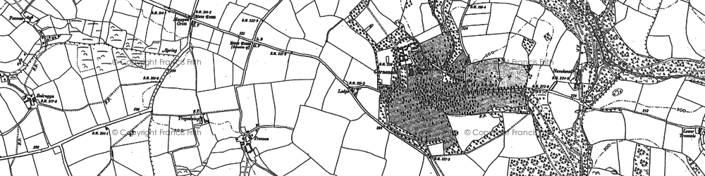 Old map of Carnanton in 1880