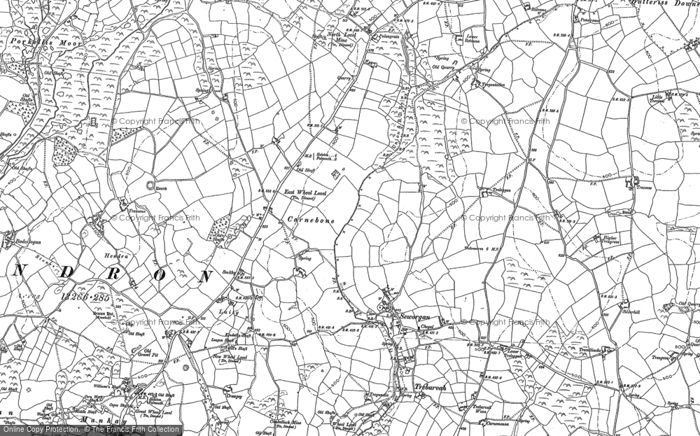 Old Map of Carnebone, 1878 - 1906 in 1878