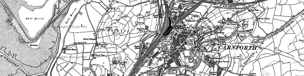 Old map of Carnforth in 1912