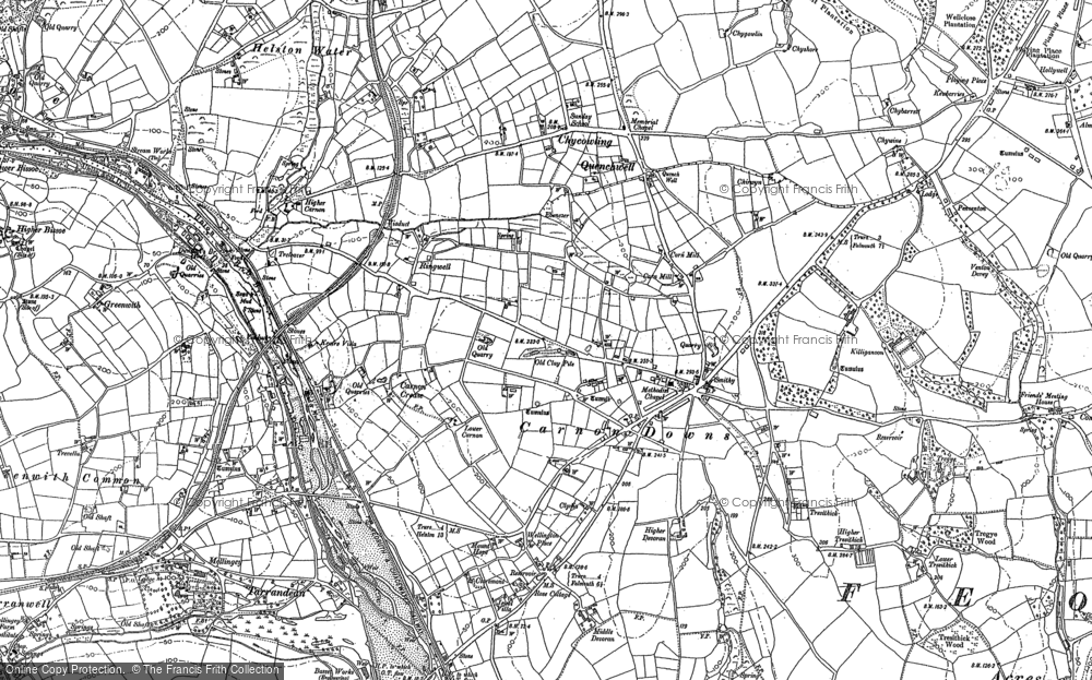 Old Map of Carnon Downs, 1878 - 1879 in 1878