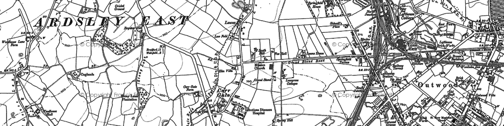 Old map of Carr Gate in 1892