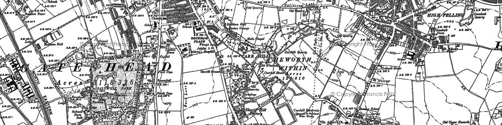 Old map of Carr Hill in 1895