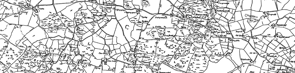Old map of Bryn Pabo in 1887