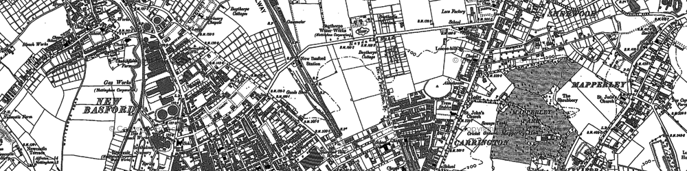 Old map of Carrington in 1881